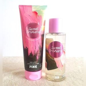 Victorias Secret Pink Sweet Orchard Lot 8oz Lotion Body Mist Set